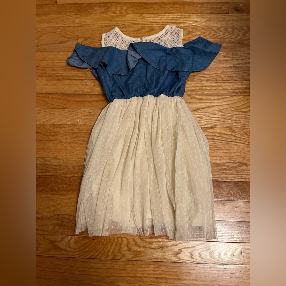 Knitworks Denim Girls Flowy Dress For Ten Year Olds